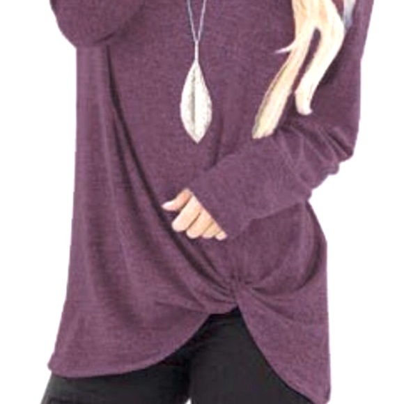 ๐จCLEARANCE! LONG SLEEVE TOP WITH TWIST DETAIL - Picture 2 of 5